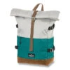 Rucksack WALKER Roll-up Two, Light Grey / Emerald -Studentenrucksack 75490