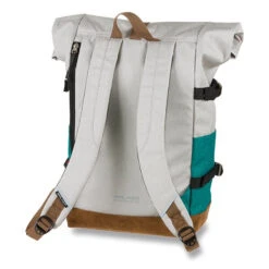 Rucksack WALKER Roll-up Two, Light Grey / Emerald -Studentenrucksack 75491